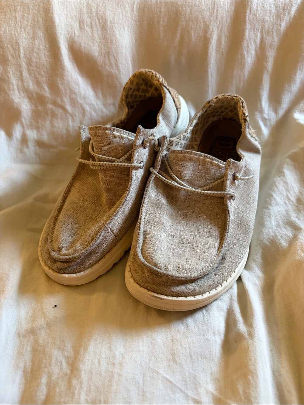 Hey Dude Kids Tan Canvas Slip-On Sneakers